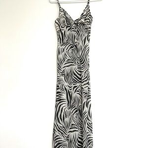 Zebra print vintage midi dress